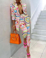 Load image into Gallery viewer, Colorblock Buttoned Blazer Coat &amp; Pants Sets 