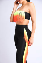 Load image into Gallery viewer, Ombre fringe tube top set with leggings summer2020