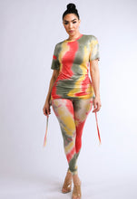 Load image into Gallery viewer, Tie dye ruched side top &amp; leggings summer2020